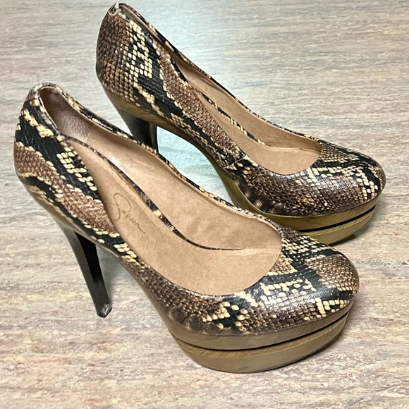 Jessica Simpson Croco platform high heels - Picture 4 of 16